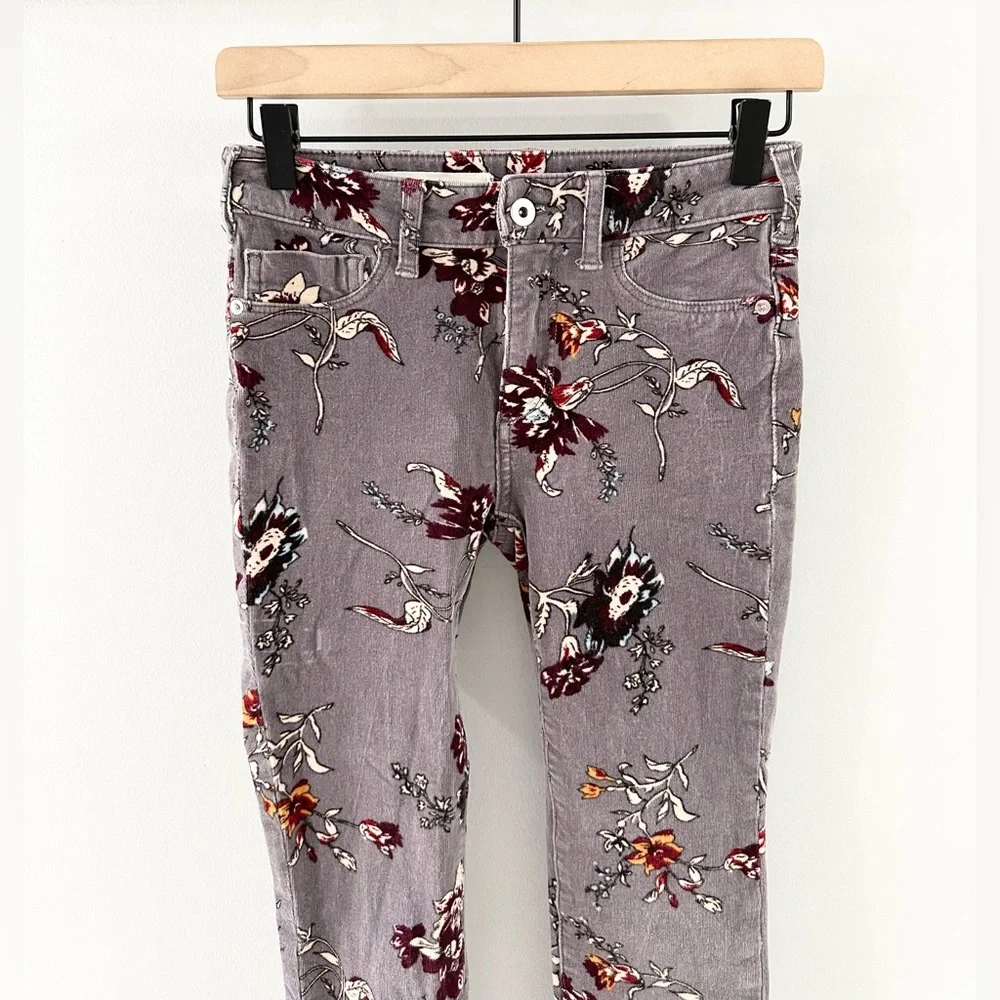 Anthropologie Pilcro High Rise Skinny Velour Pants Gray Size 25 - Picture 3 of 6